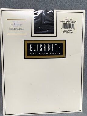 Liz Claiborne Silky Sheer Hosiery Size 01 Expresso Reinforced Toe New